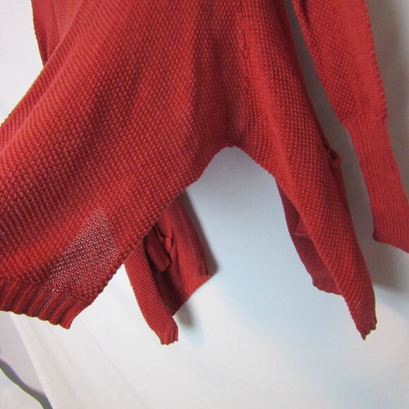 Peruvian Connection Sweater Knit Cardigan Pima Cotton Red Flowy Oversize XS - Picture 7 of 8